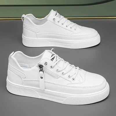 Men’s Zip Sneakers - Side Zipper Low Top Casual Trainers