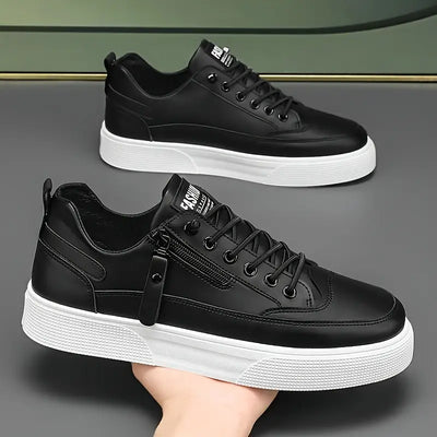 Men’s Zip Sneakers - Side Zipper Low Top Casual Trainers