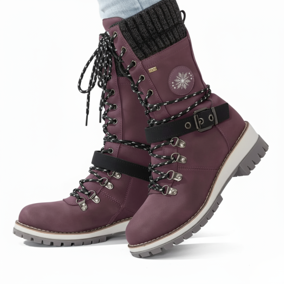 Winter Lace-Up Snow Boots for Women | Knit Cuff