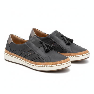 Women’s Perforated Slip-On Loafers - Breathable Casual Flat Shoes