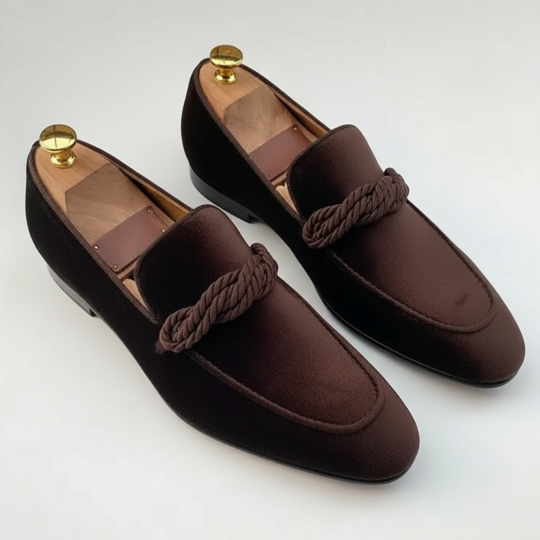 Velvet Loafers for Men | Rope Detailing
