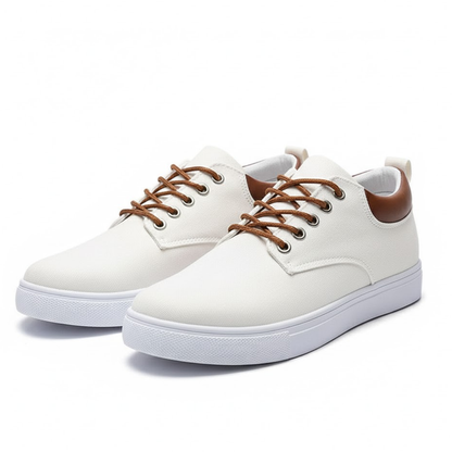 Canvas Sneakers for Men | White Outsole and Lace-Up Design