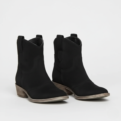 Women’s Cowboy Ankle Boots - Pull-On Design and Side Tabs