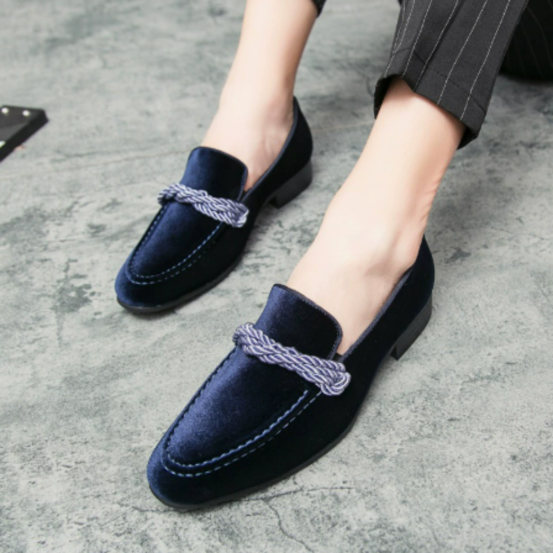 Velvet Loafers for Men | Rope Detailing