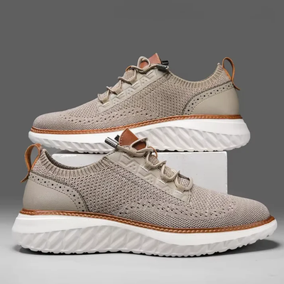 Men’s Mesh Lace-Up Sneakers - Breathable Upper and Low Top Design