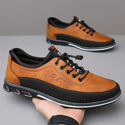 Men’s Multi Panel Lace-Up Sneakers - Low Top Casual Trainers