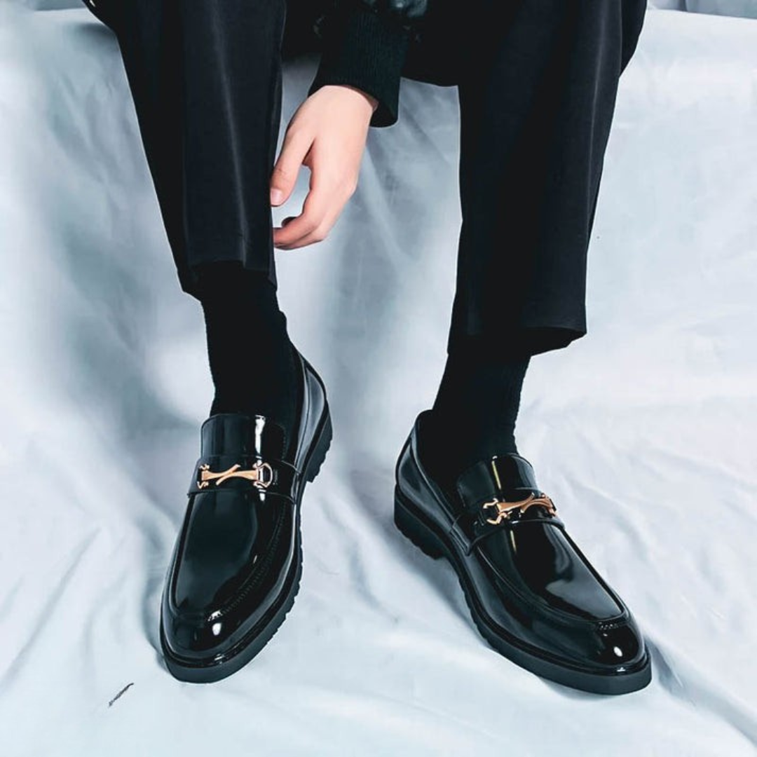 Glossy Loafers for Men | Slip-On Design