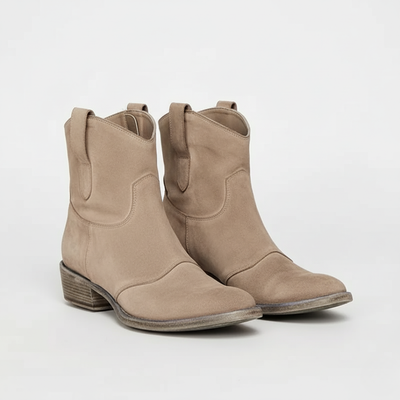 Women’s Cowboy Ankle Boots - Pull-On Design and Side Tabs