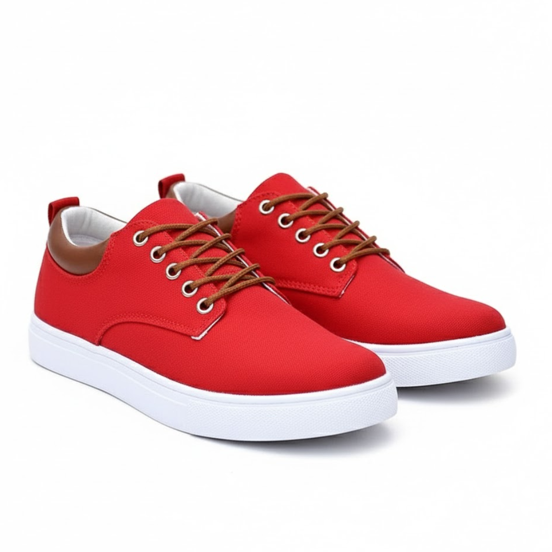 Canvas Sneakers for Men | White Outsole and Lace-Up Design