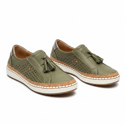 Women’s Perforated Slip-On Loafers - Breathable Casual Flat Shoes