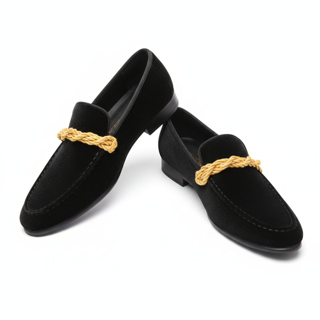 Velvet Loafers for Men | Rope Detailing