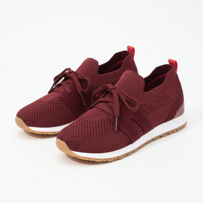 Women’s Slip-On Knit Sneakers - Ribbon Lace Casual Trainers