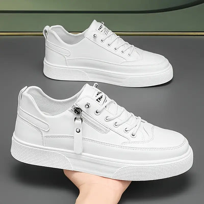 Men’s Zip Sneakers - Side Zipper Low Top Casual Trainers