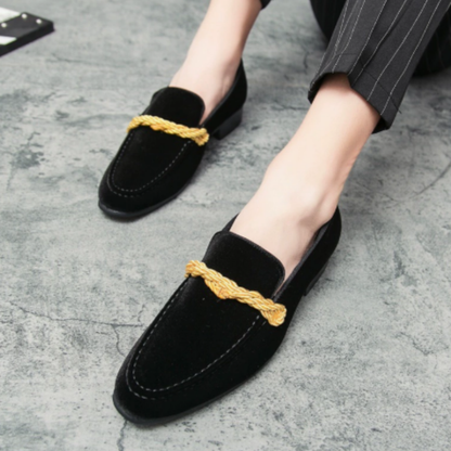 Velvet Loafers for Men | Rope Detailing