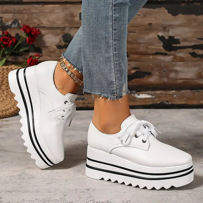 Women’s Platform Lace-Up Shoes | Layered Sole with Defined Shape