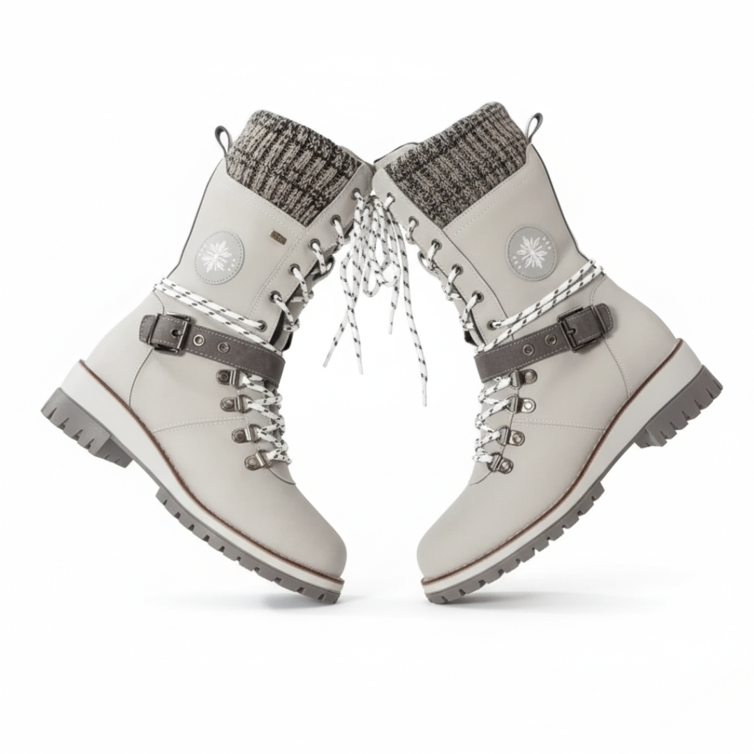Winter Lace-Up Snow Boots for Women | Knit Cuff