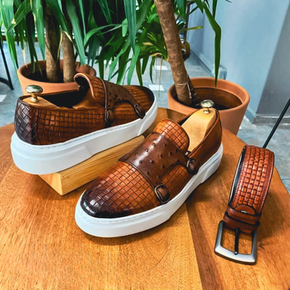 Double Buckle Sneakers for Men | Durable Sole