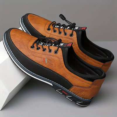 Men’s Multi Panel Lace-Up Sneakers - Low Top Casual Trainers