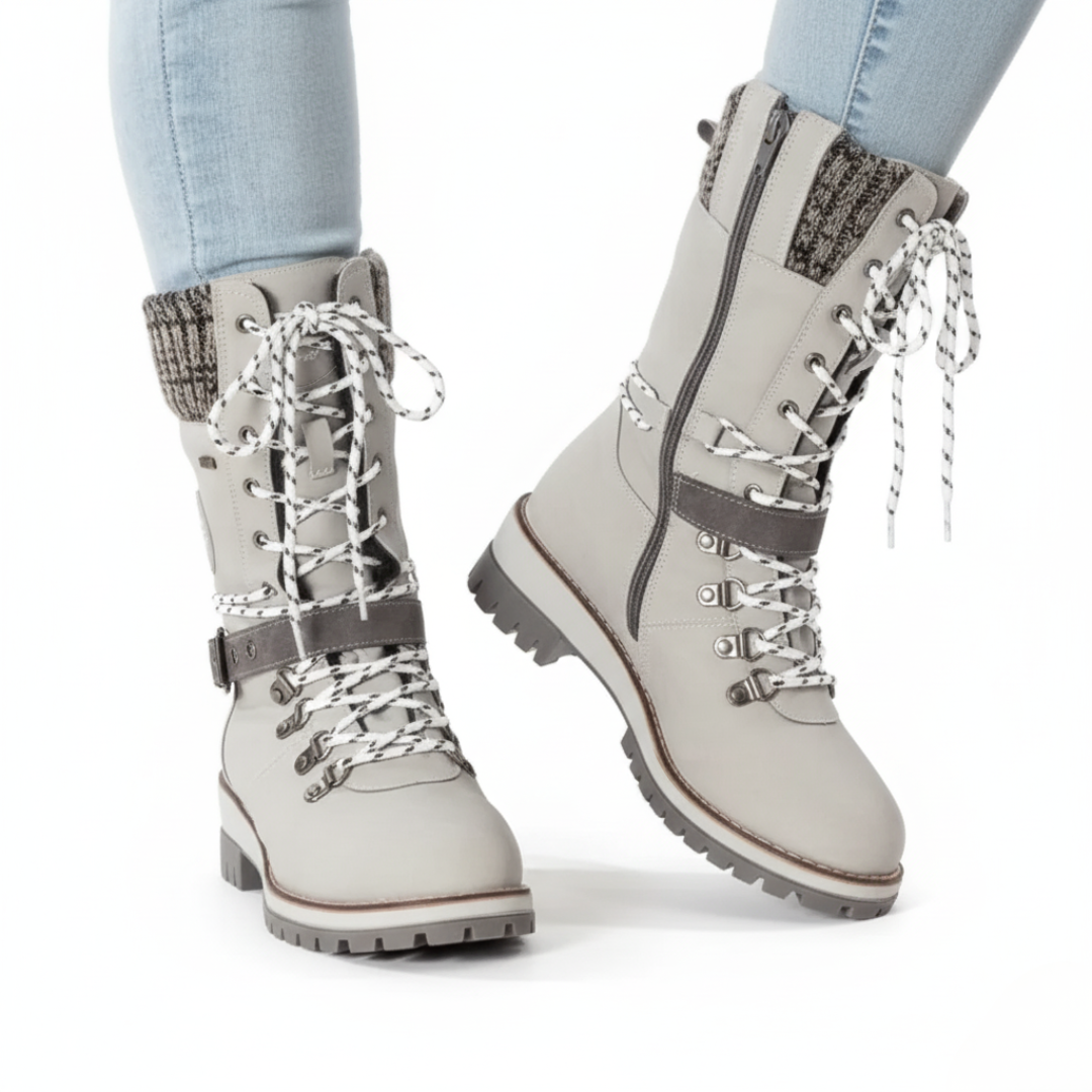 Winter Lace-Up Snow Boots for Women | Knit Cuff