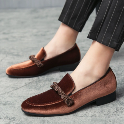 Velvet Loafers for Men | Rope Detailing