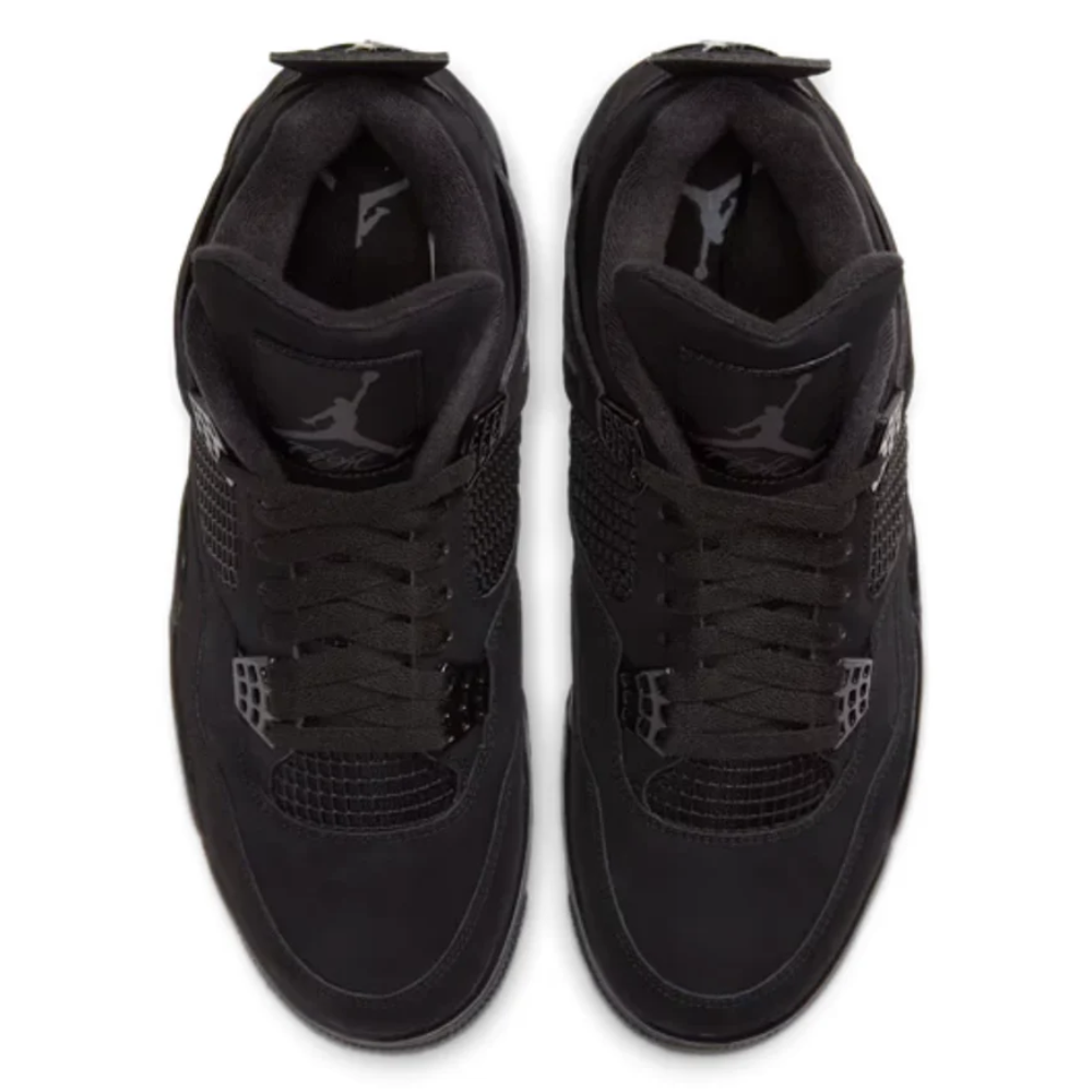 Air Jordan 4 Retro Black Cat Men's Black Nubuck Sneakers