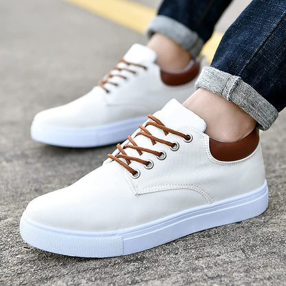 Canvas Sneakers for Men | White Outsole and Lace-Up Design