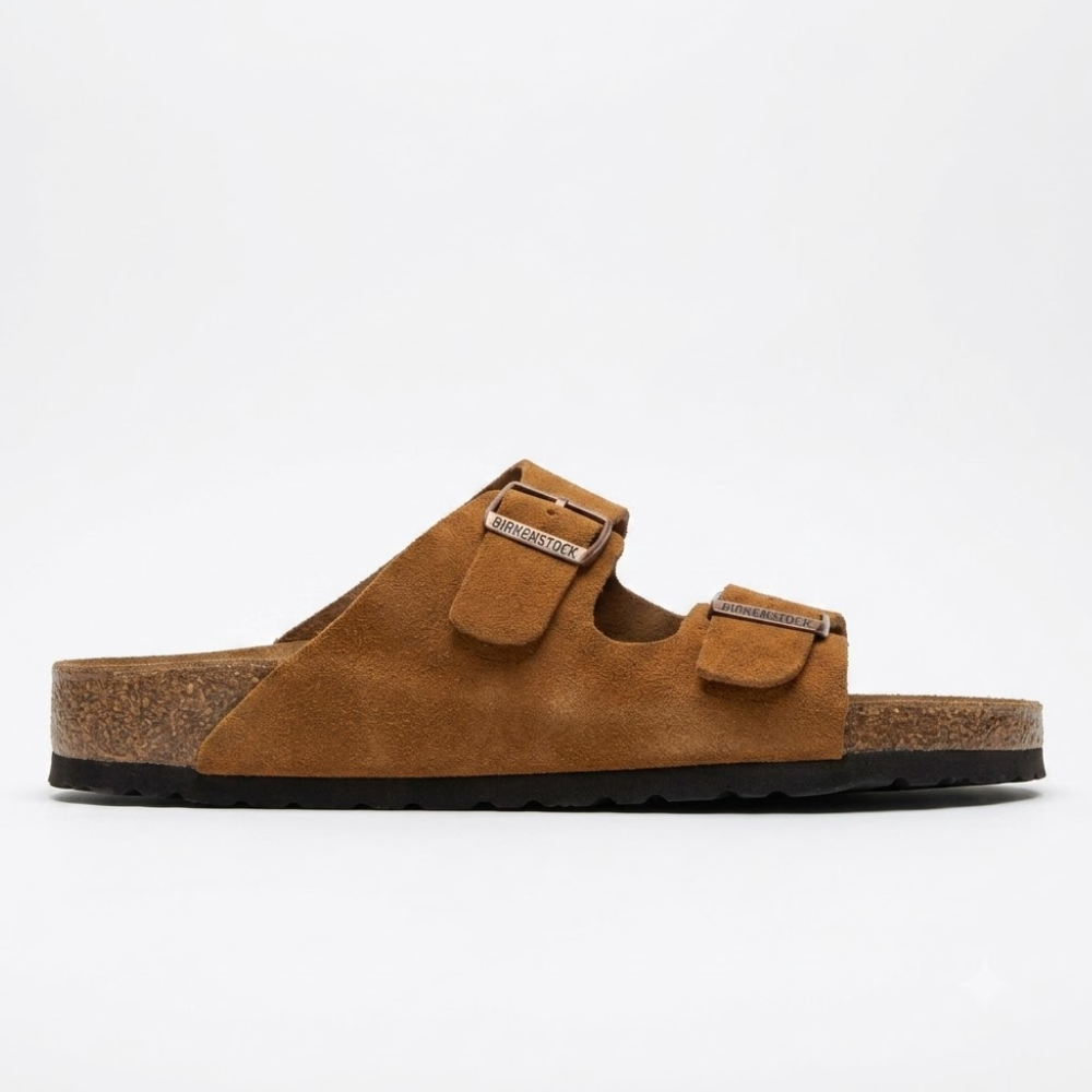 Birkenstock Arizona Unisex Taupe Suede Soft Footbed Sandals