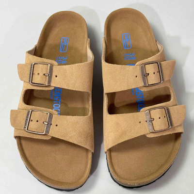 Birkenstock Arizona Unisex Taupe Suede Soft Footbed Sandals