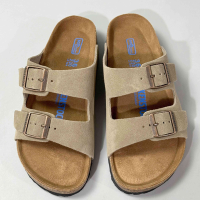 Birkenstock Arizona Unisex Taupe Suede Soft Footbed Sandals