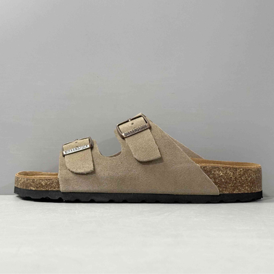 Birkenstock Arizona Unisex Taupe Suede Soft Footbed Sandals
