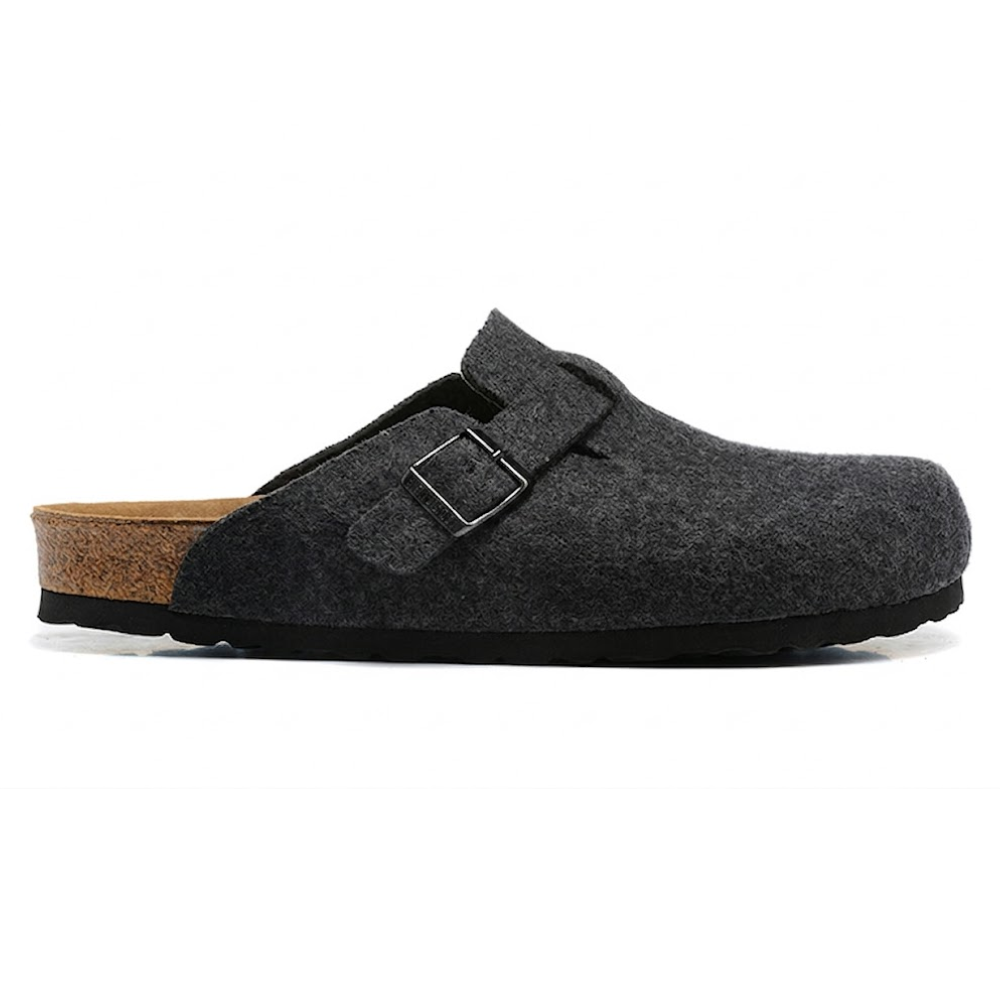 Birkenstock Boston Anthracite Wool Felt Clogs