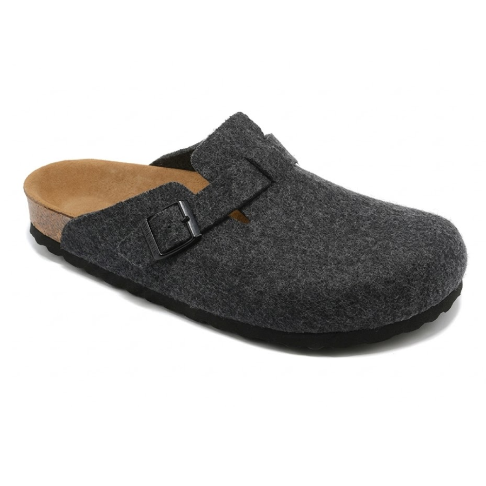 Birkenstock Boston Anthracite Wool Felt Clogs