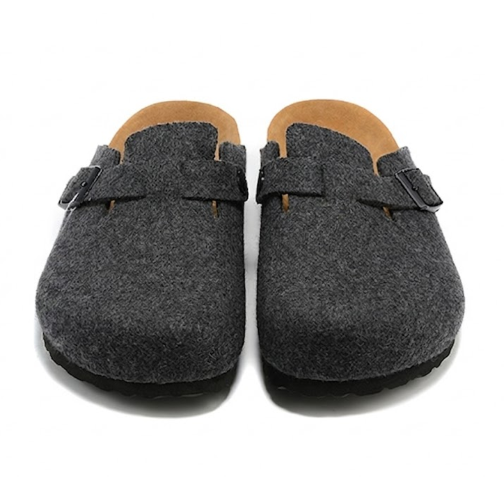 Birkenstock Boston Anthracite Wool Felt Clogs