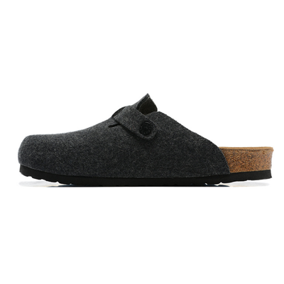 Birkenstock Boston Anthracite Wool Felt Clogs
