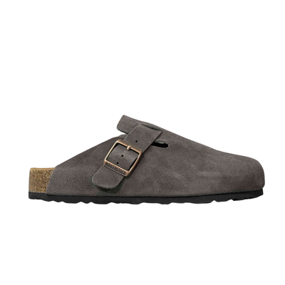 Birkenstock Boston Grey Suede Clogs