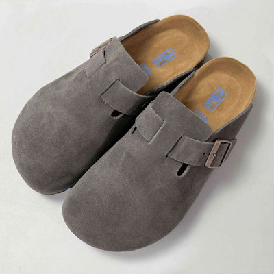 Birkenstock Boston Grey Suede Clogs