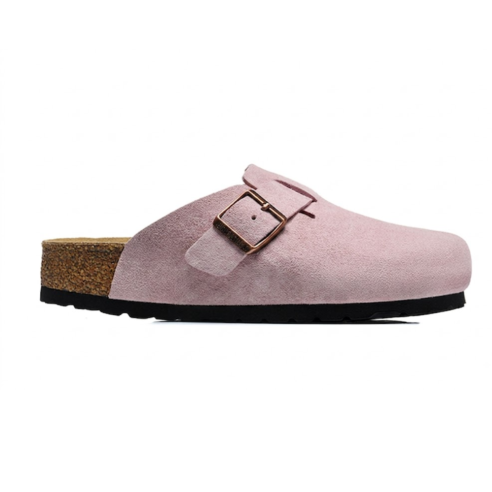 Birkenstock Boston Pink Clay Suede Clogs