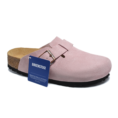 Birkenstock Boston Pink Clay Suede Clogs