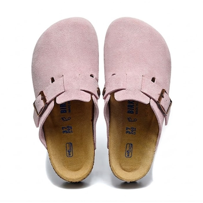 Birkenstock Boston Pink Clay Suede Clogs