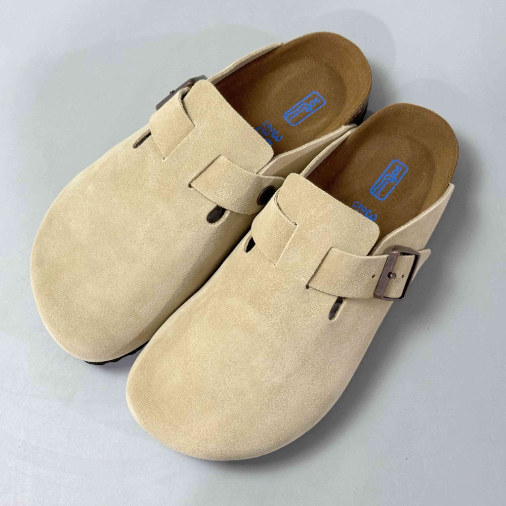 Birkenstock Boston Sandcastle Suede Narrow Fit Clogs