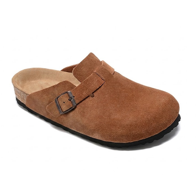 Birkenstock Boston Soft Footbed Brown Suede Leather Clogs