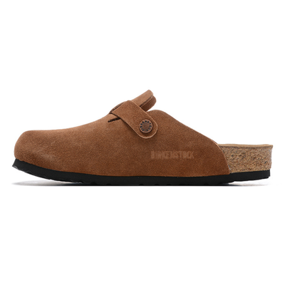 Birkenstock Boston Soft Footbed Brown Suede Leather Clogs