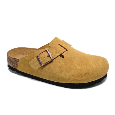 Birkenstock Boston Soft Footbed Cork Brown Suede Leather Clogs