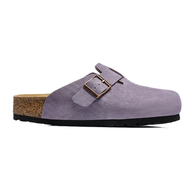Birkenstock Boston Soft Footbed Faded Purple Suede Leather Clogs