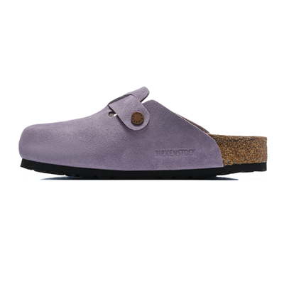 Birkenstock Boston Soft Footbed Faded Purple Suede Leather Clogs