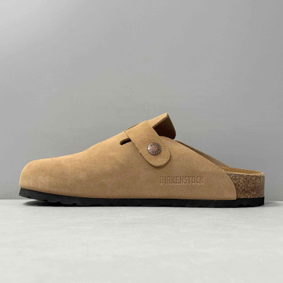 Birkenstock Boston Tan Suede Clogs
