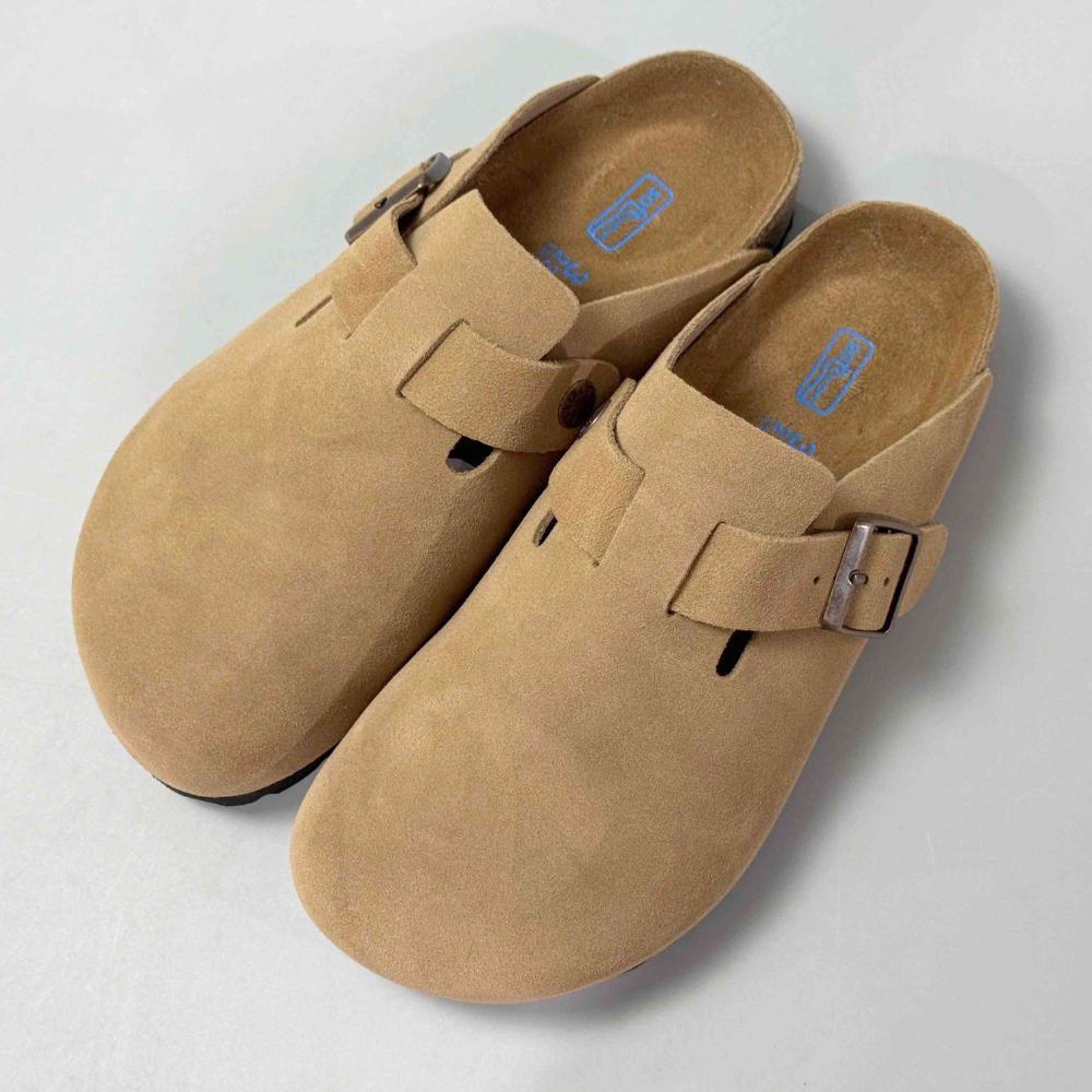 Birkenstock Boston Tan Suede Clogs