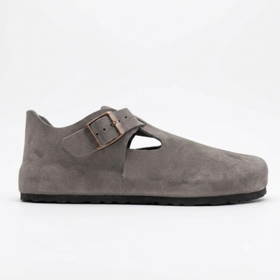 Birkenstock London BS Unisex Suede Closed-Toe Clogs - Whale Gray 1018996