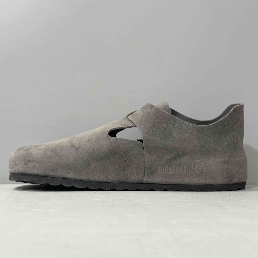 Birkenstock London BS Unisex Suede Closed-Toe Clogs - Whale Gray 1018996