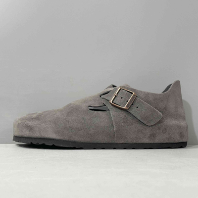 Birkenstock London BS Unisex Suede Closed-Toe Clogs - Whale Gray 1018996